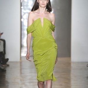 NWT strapless acid green Cushnie Et Ochs dress
